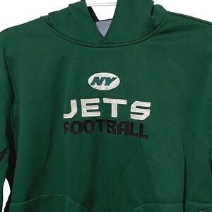 NFL Authentic Sideline Reebok New York Jets Pullover Hoodie XL Gotham Green
